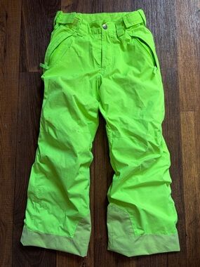 Boy's The North Face Pants Green Visibility S Snowboard Ski Highlight Safety CO